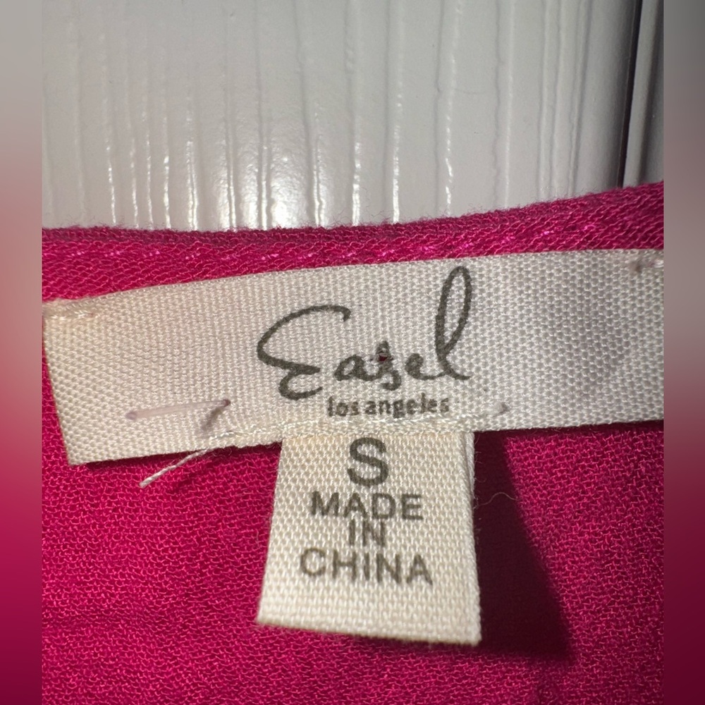 Easel Embroidered Pink Women's Top - Picture 2 of 7
